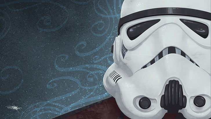 Storm Trooper illustration, Star Wars, stormtrooper, helmet, artwork