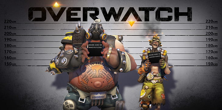 Video Game, Overwatch, Junkrat (Overwatch), Roadhog (Overwatch), HD wallpaper