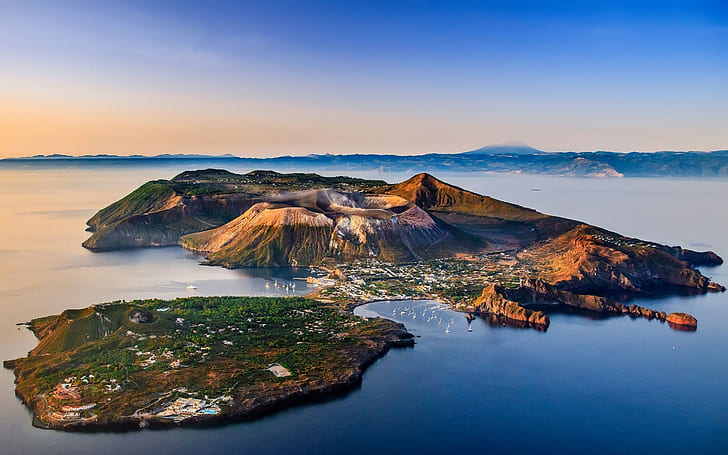 Earth, Island, Aeolian Islands, Islet, Italy, Village, Volcanic Island, HD wallpaper