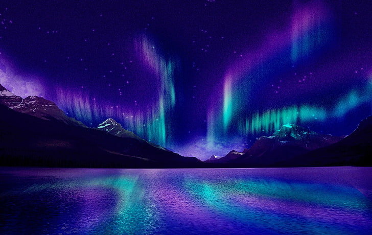 Earth, Aurora Borealis, water, scenics - nature, night, beauty in nature
