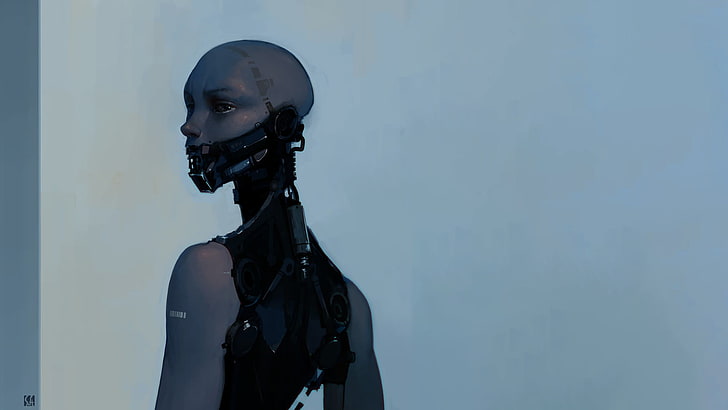 robot character wallpaper, science fiction, one person, portrait