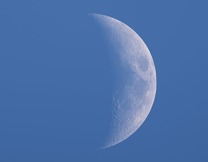 photo of moon during daytime, moon, blue moon, astronomy, space, HD wallpaper