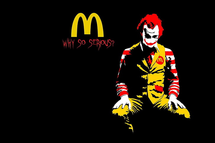 untitled, crossover, Ronald McDonald, Joker, humor, clowns, text, HD wallpaper