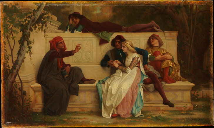 Alexandre Cabanel, classic art, oil painting, full length, group of people