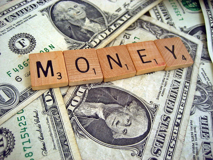 brown wooden scrabble pieces, Money, currency, finance, wealth, HD wallpaper