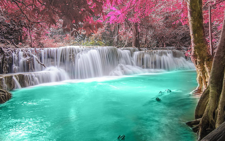 HD wallpaper: Waterfalls, forest, river, autumn | Wallpaper Flare
