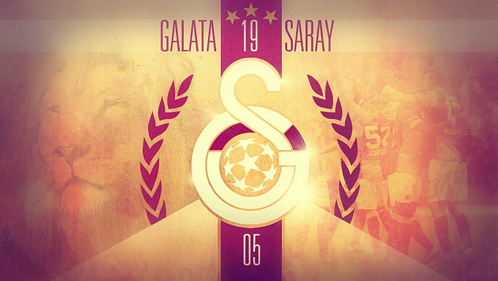 white and pink ceramic plate, Galatasaray S.K., soccer clubs, HD wallpaper