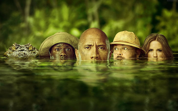 Karen Gillan, Dwayne Johnson, Jumanji: Welcome to the Jungle, HD wallpaper