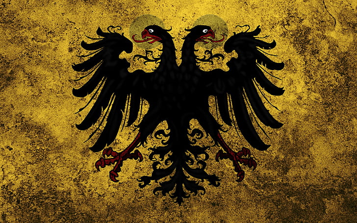 austria, eagles, empire, flags, grunge, headed, holy, roman