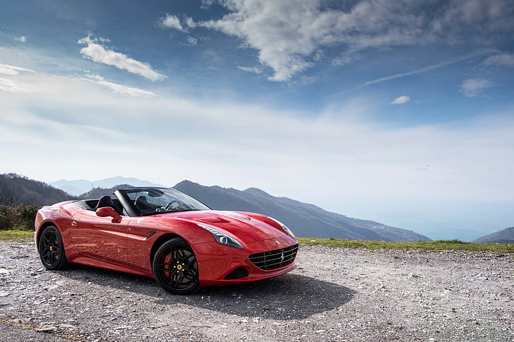 Ferrari, California T, sky, car, red, Speciale Handing, HD wallpaper
