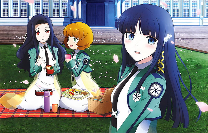 Shiba Miyuki, Saegusa Mayumi, Nakajou Azusa, Mahouka Koukou no Rettousei, HD wallpaper