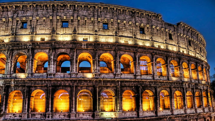 architecture, building, ancient, Rome, Colosseum, HDR, HD wallpaper