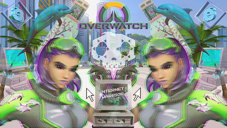 Overwatch, Sombra (Overwatch), vaporwave