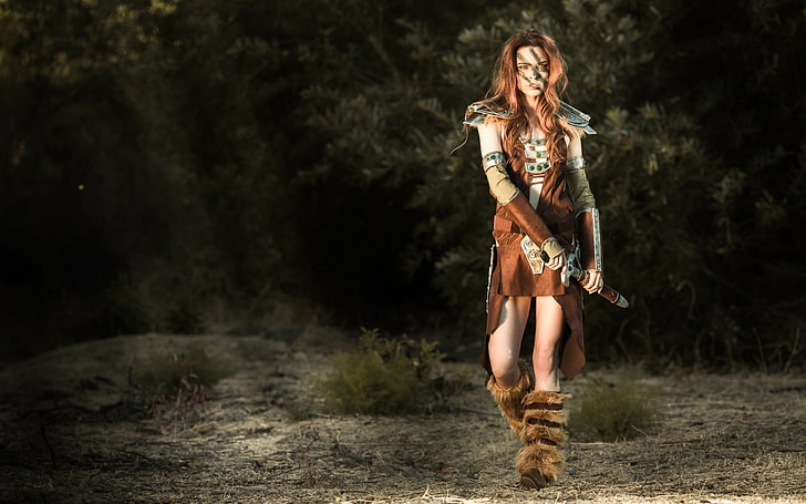 female warrior character, cosplay, The Elder Scrolls V: Skyrim, HD wallpaper