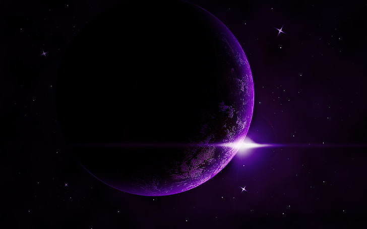 round purple planet wallpaper, space, star, exoplanet, astronomy, HD wallpaper