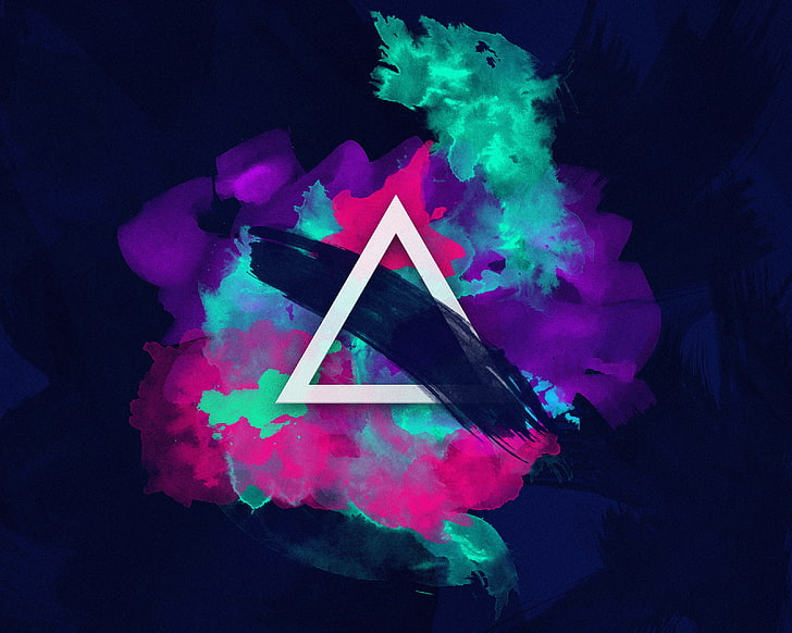 multicolored triangle abstract art, graphic design, vector, digital art, HD wallpaper