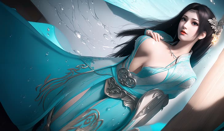 Premium Photo | Chinese Anime Artwork of a Girl in Chinese Han Clothing