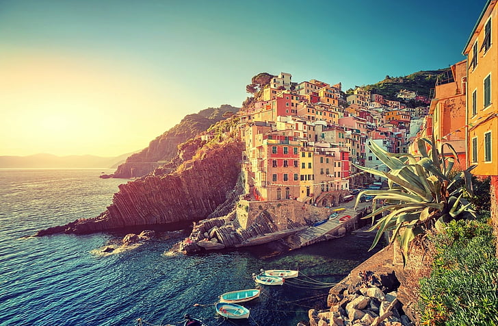 Towns, Riomaggiore, Cinque Terre, Italy, Liguria, HD wallpaper