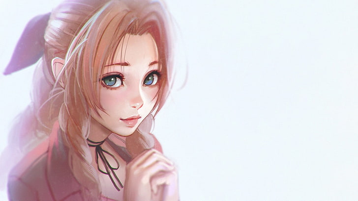 brown-haired female anime character wallpaper, Aerith Gainsborough