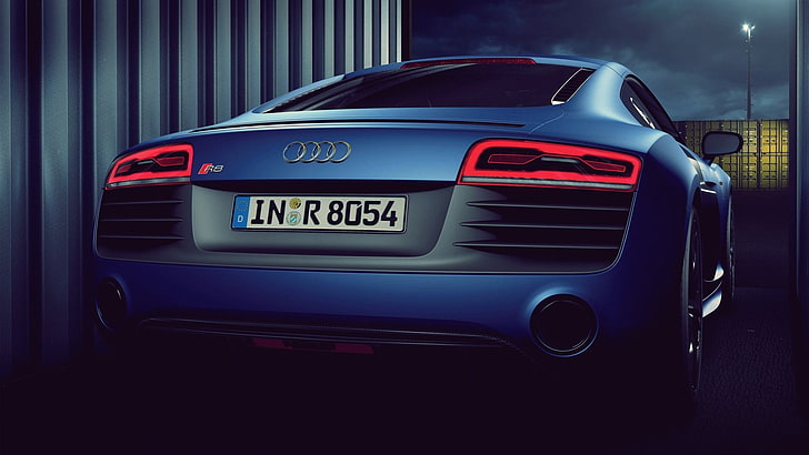 blue Audi coupe, Audi R8, blue cars, vehicle, numbers, mode of transportation