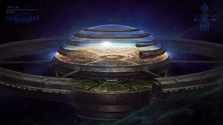 dome building digital wallpaper, fantasy art, space, science fiction