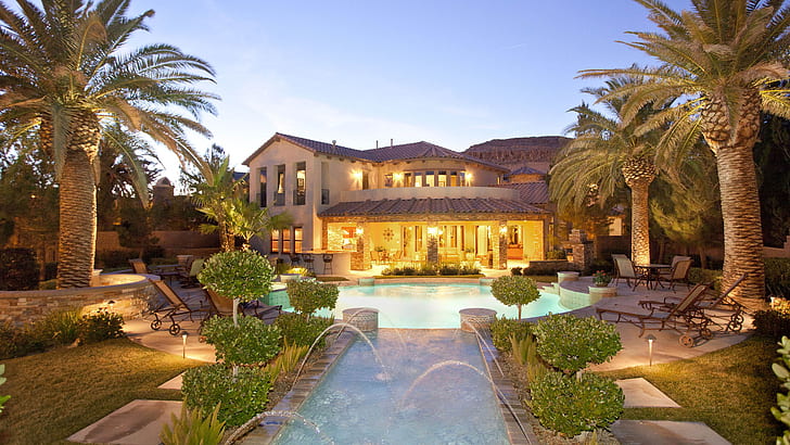house, backyard, swimming pool, palm trees, San Alivia, Las Vegas