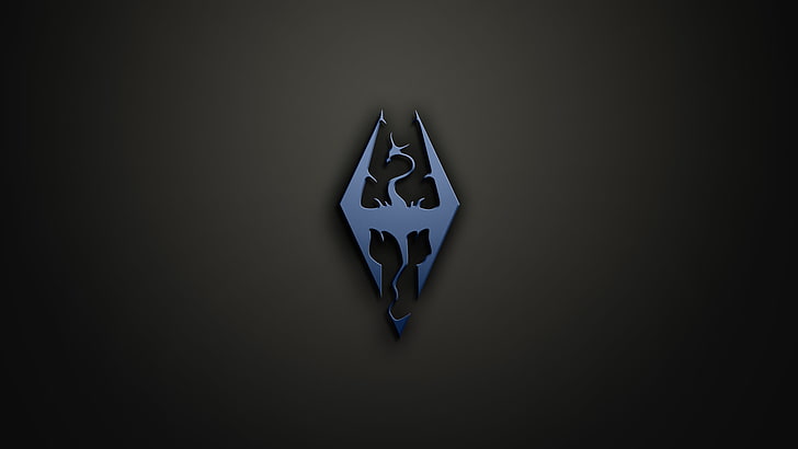 black and blue logo wallpaper, The Elder Scrolls V: Skyrim, video games