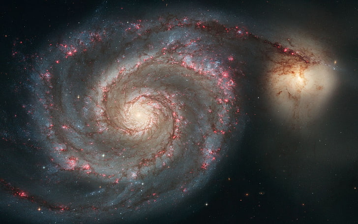 galaxy, spiral galaxy, stars, space, Whirlpool Galaxy, astronomy, HD wallpaper