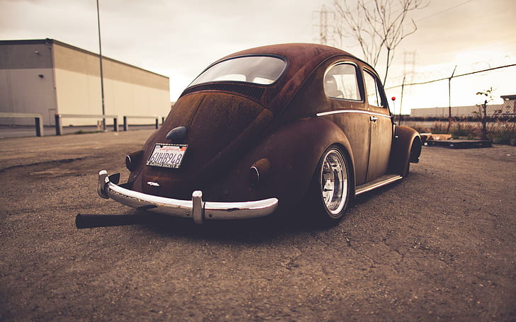 Rusty Volkswagen Beetle, black volkswagen beetle, cars, 2560x1600, HD wallpaper