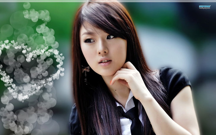 Hwang Mi Hee, Asian, women, brunette, model, photo manipulation, HD wallpaper