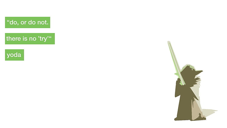 Master Yoda illustration, Star Wars, minimalism, typography, simple background, HD wallpaper