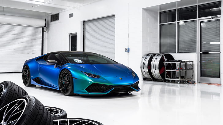 blue Lamborghini Huracan, car, mode of transportation, motor vehicle, HD wallpaper