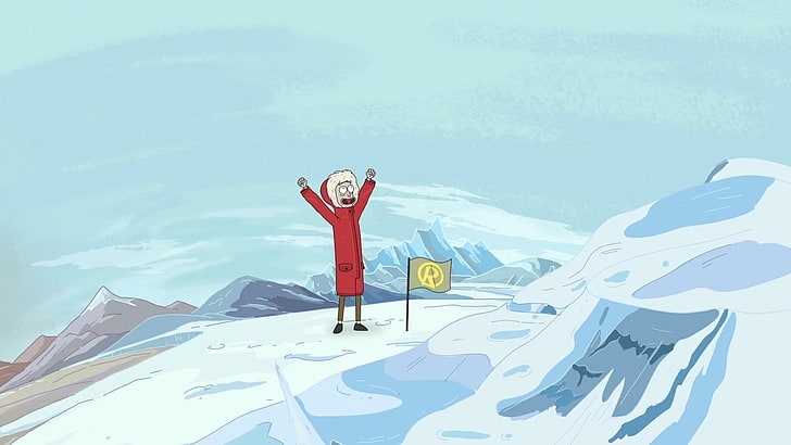 man cartoon in red hoodie wallpaper, Rick and Morty, Adult Swim