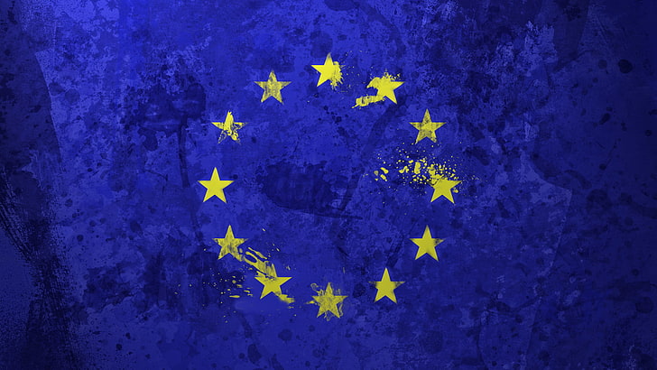 stars, flag, The European Union, HD wallpaper