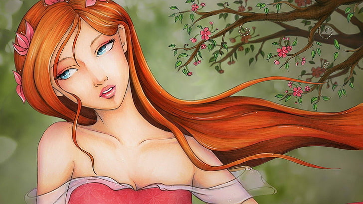 women, long hair, beauty, redhead, young adult, beautiful woman, HD wallpaper