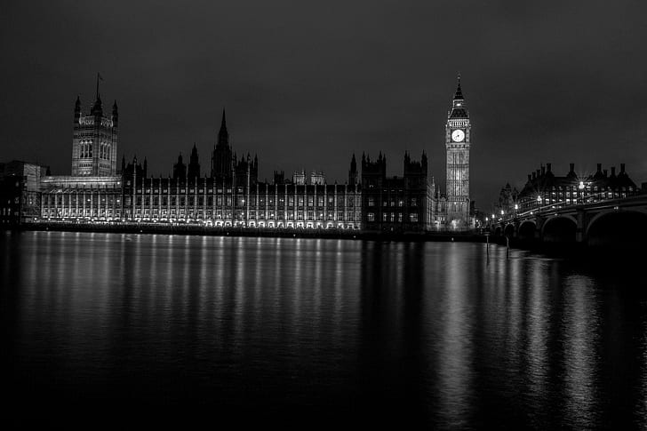 silhouette photo of Big Ben in London, london  river, river  thames, HD wallpaper