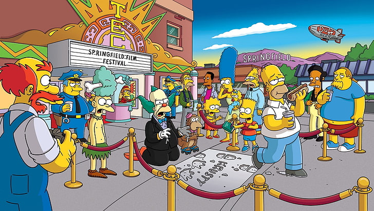 the Simpsons theater scene, music, musical instrument, arts culture and entertainment, HD wallpaper
