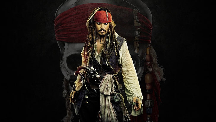 Captain Jack Sparrow, Pirates Of The Caribbean, Johnny Depp, human representation, HD wallpaper