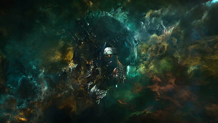 Guardians of the Galaxy Marvel Spaceship Nebula Head HD, galaxy illustration