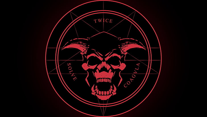 Hd Wallpaper Twice Solve Coagvla Logo Skull Demon Latin Horned Pentagram Wallpaper Flare