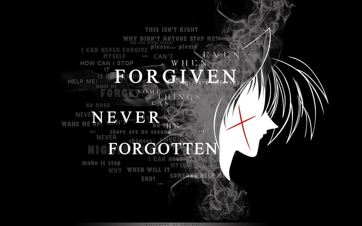 forgiven not forgotten sign, Anime, Rurouni Kenshin, text, communication