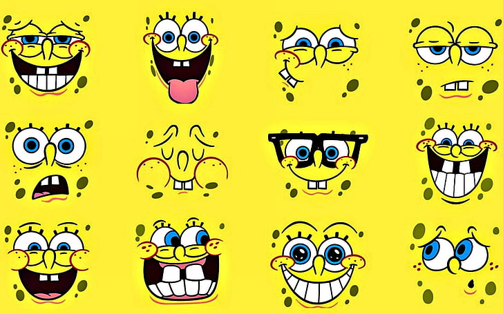 HD wallpaper: SpongeBob Cartoon Characters Design Desktop Wallpa..,  SpongeBob SquarePants faces illustration | Wallpaper Flare