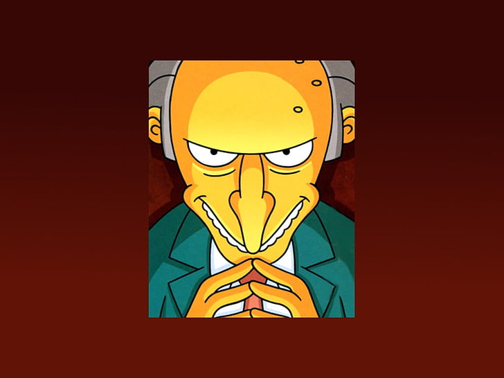 white and red clown painting, Montgomery Burns, The Simpsons, HD wallpaper