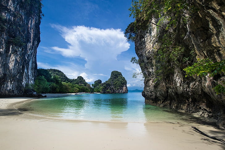 landscape, Eden, sea, beach, island, rock, tropical, Thailand, HD wallpaper
