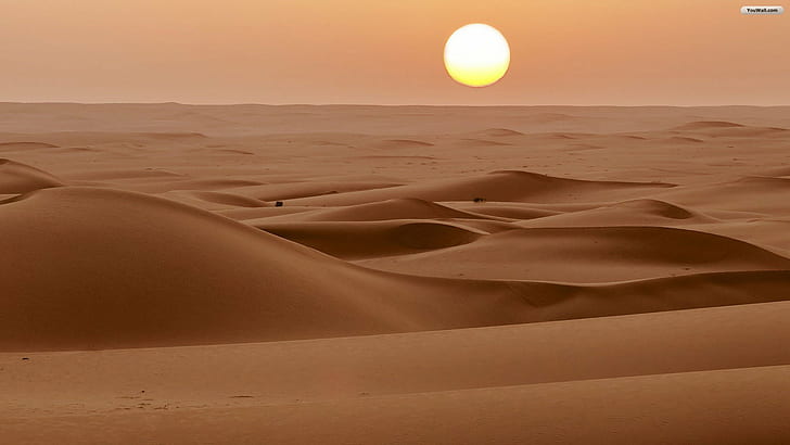 arena, desierto, luna, naturaleza, sahara, HD wallpaper