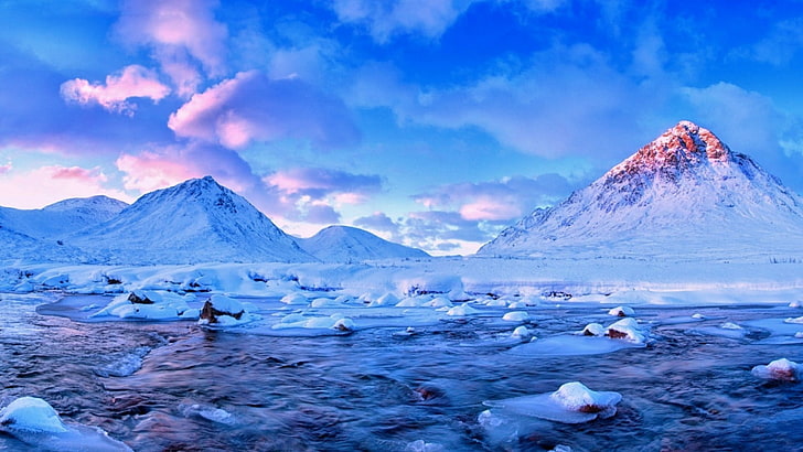 nature, sky, ice, arctic, glacier, mountain, icy, mountain range, HD wallpaper