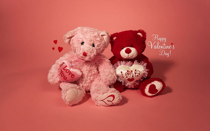 HD wallpaper: Happy Valentines Day HD, two bear plush toy, love | Wallpaper  Flare