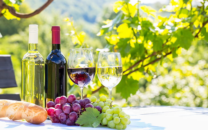 White Wine, Red Wine, Wine, Fruits, grapes, Glass, bottle