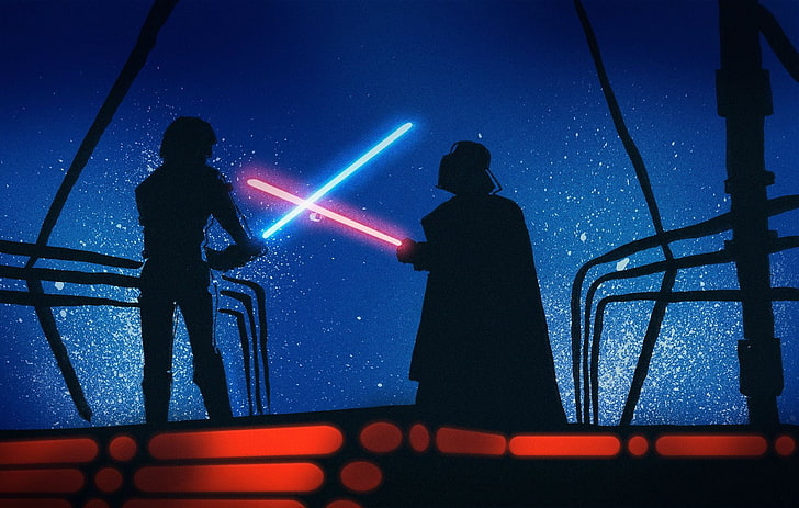 Star Wars movie scene, Luke Skywalker, Darth Vader, Anakin Skywalker, HD wallpaper