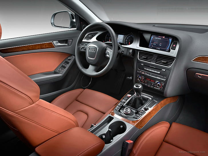 Audi A4 Avant Interior, black and red car interior, cars